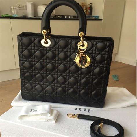 lady dior black large